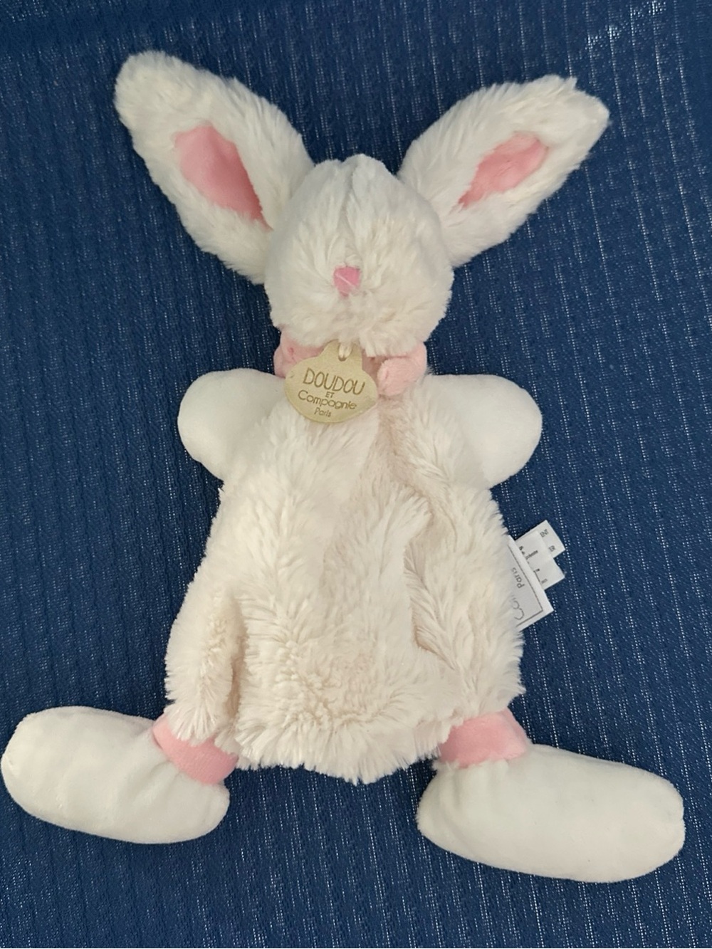 Adorable Cream and Pink Plush Bunny